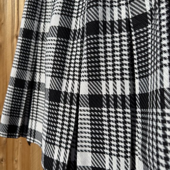 Vintage Miniskirt 90s Tracy Evans Black White Check Plaid Pleated Schoolgirl - Picture 6 of 9